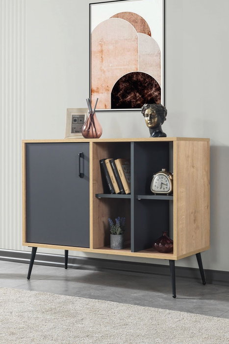 Hanah Home Şile 4109 Consola Roble Zafiro y Antracita